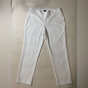 JM Collection Pull-On Pants Women’s 16W White Stretch Comfort Waist Plus Size